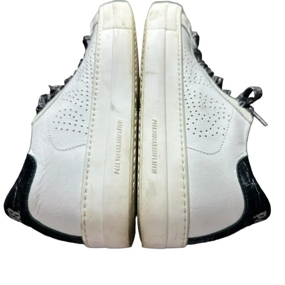 P448 Women's Sneakers You Can Surf Later Low Top White Leather Metallic 9-9.5/40 - Picture 6 of 10